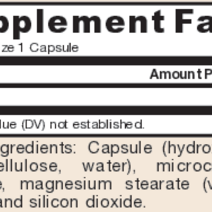 Jarrow Formulas Quercetin 500mg 30 caps Supplement Facts