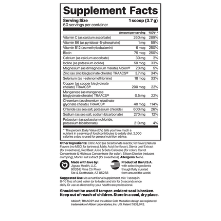 Jigsaw Health Electrolyte Supreme Fruit Punch Jar 222 grams Supplement Facts