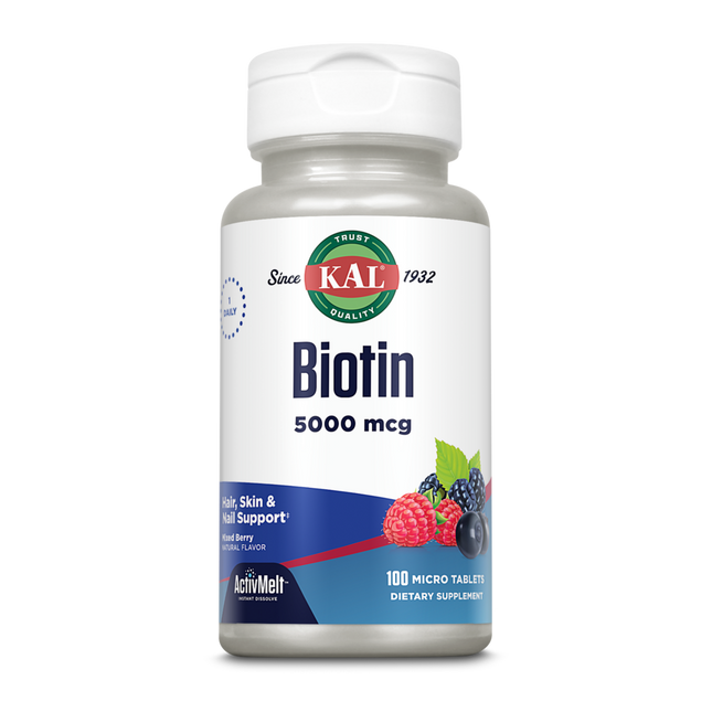 KAL Biotin 5000 mcg Mixed Berry 100 tabs