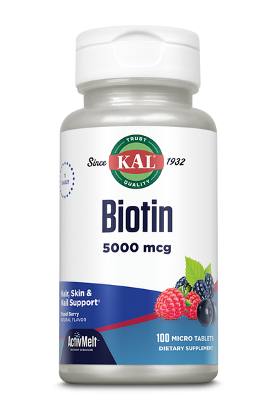 KAL Biotin 5000 mcg Mixed Berry 100 tabs
