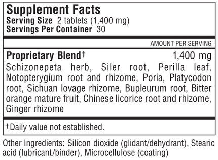 Kan Herbs - Herbals Dispel Invasion 60 tabs Supplement Facts