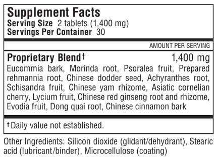 Kan Herbs - Herbals Dynamic Warrior 60 tabs Supplement Facts