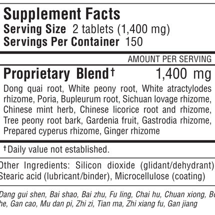 Kan Herbs - Herbals Relaxed Wanderer 300 tabs Supplement Facts