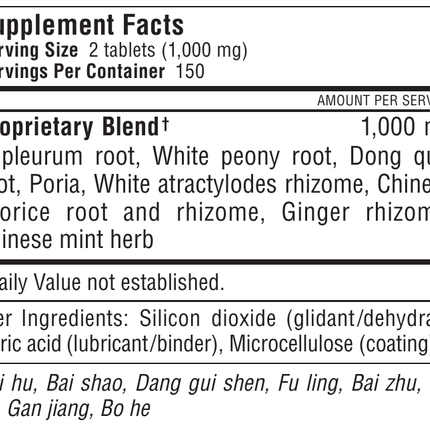 Kan Herbs - Traditionals Free and Easy Wanderer 300 tabs Supplement Facts