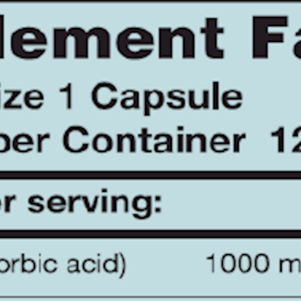 Karuna C-1000 1000 mg 120 caps Supplement Facts 
