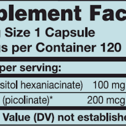 Karuna Chromium GTF 120 caps Supplement Facts 