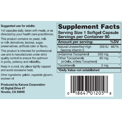 Karuna E-400 400 IU 90 gels Supplement Facts 