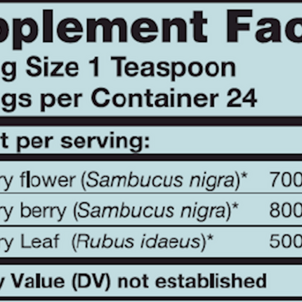 Karuna Elderberry Extract 4 oz Supplement Facts 