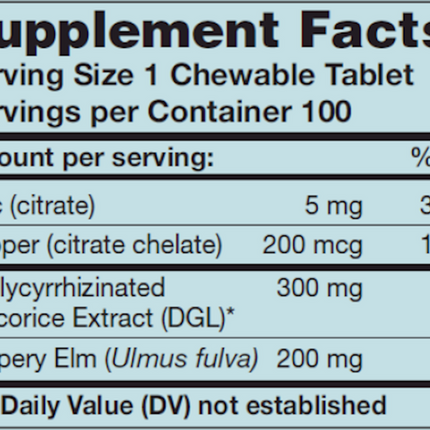 Karuna GastroCare 100 chew Supplement Facts 