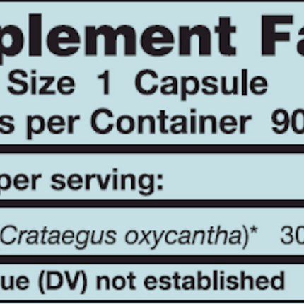 Karuna Hawthorne 90 caps Supplement Facts 