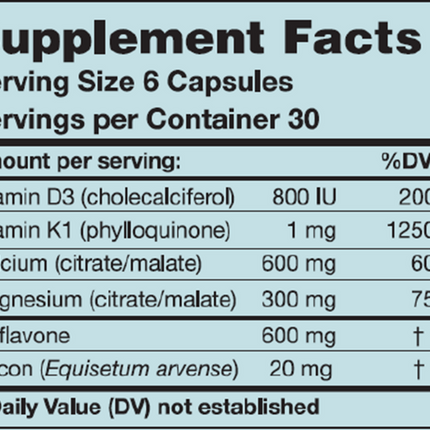 Karuna Ipriflavone Plus 180 vcaps Supplement Facts 