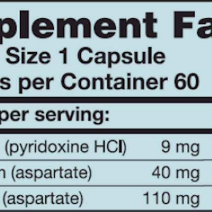 Karuna K/Mg Aspartate 60 caps Supplement Facts 