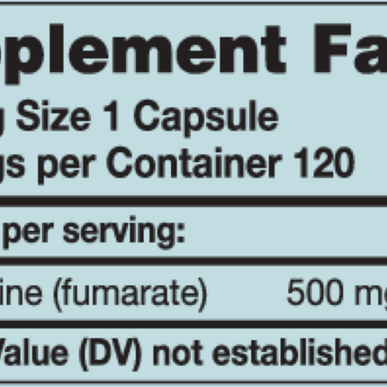 Karuna L-Carnitine 500 mg 120 caps Supplement Facts