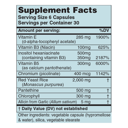 Karuna LipiTonic 180 caps Supplement Facts