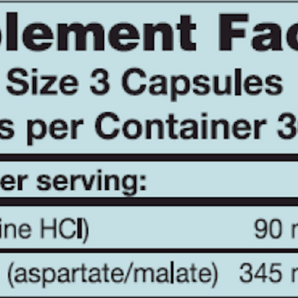 Karuna Mag Aspartate 90 caps Supplement Facts