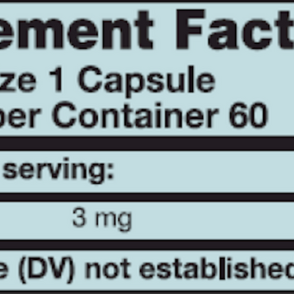 Karuna Melatonin 60 caps Supplement Facts