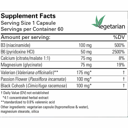 Karuna MyoCalm 60 caps Supplement Facts 