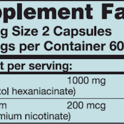 Karuna NiaPlex 120 caps Supplement Facts
