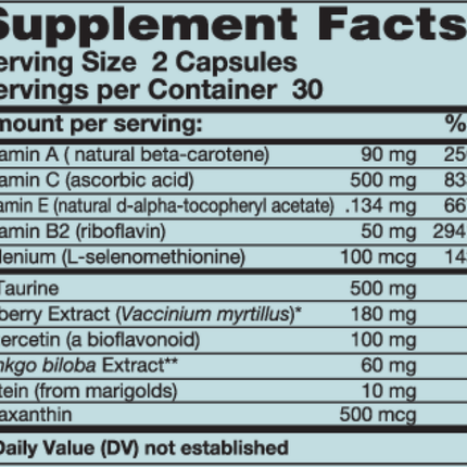 Karuna OcuPlus 60 caps Supplement Facts