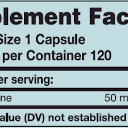 Karuna Pregnenolone 50 mg 120 caps Supplement Facts 