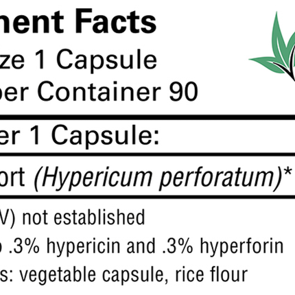 Karuna St. John's Wort 90 caps Supplement Facts 