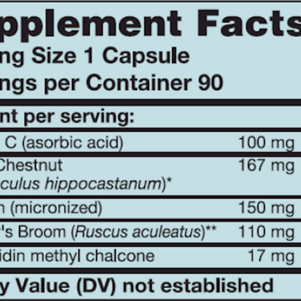Karuna Venous Support 90 caps Supplement Facts 
