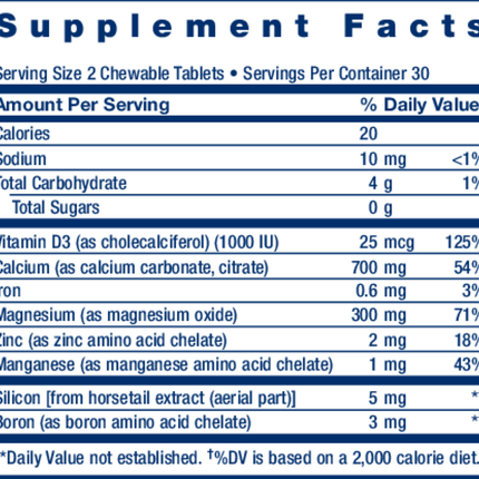 Life Extension Bone Restore Choc SF 60 chewtabs