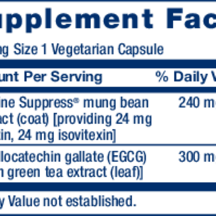 Life Extension Cytokine Suppress w/ EGCG 30 vcaps Supplement Facts