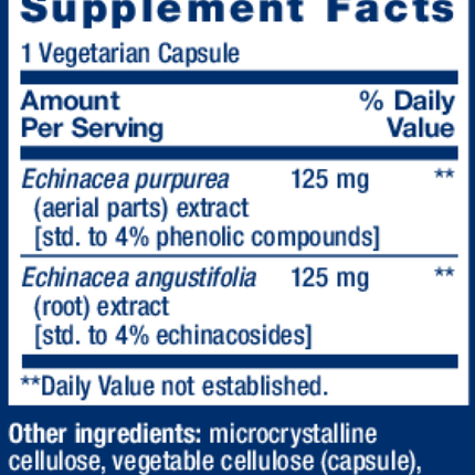 Life Extension Echinacea Elite 60 caps Supplement Facts