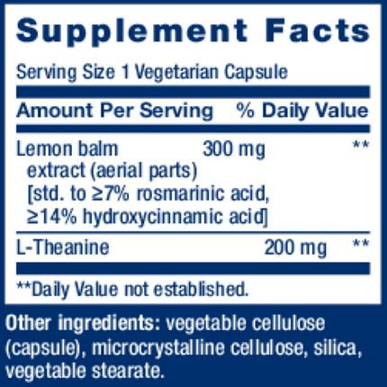 Life Extension Enhanced Stress Relief 30 vegcaps Supplement Facts