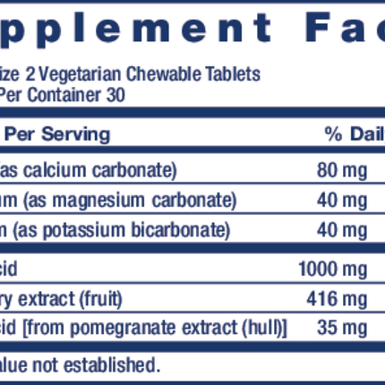 Life Extension Esophageal Guardian 60 chews Supplement Facts