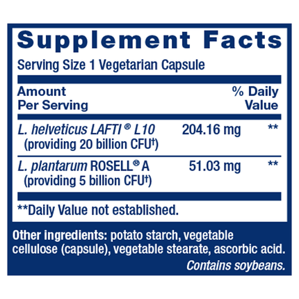 Life Extension FLORASSIST Probiotic Women's Health 30 caps Supplement Facts