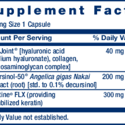 Life Extension Fast Acting Joint Formula 30 caps Supplement Facts