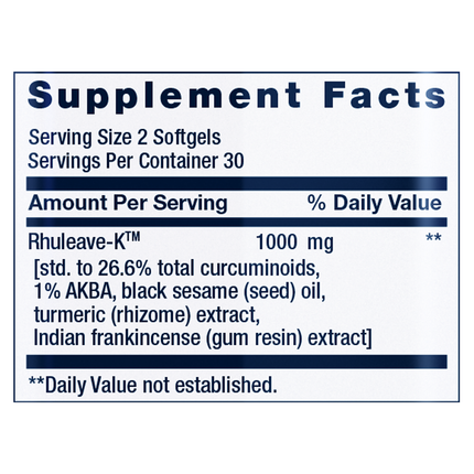 Life Extension Fast Acting Relief 60 softgels Supplement Facts