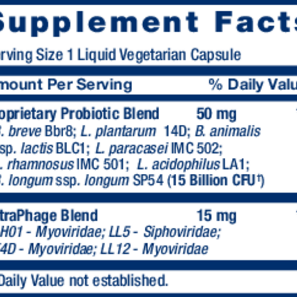 Life Extension Florassist GI w Phage Tech 30 vegcaps Supplement Facts