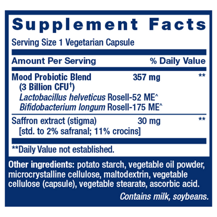 Life Extension Florassist Mood Improve 30 Veg Caps Supplement Facts
