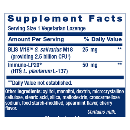 Life Extension Florassist Oral Hygiene 30 lozenges Supplement Facts