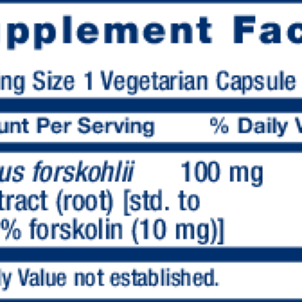 Life Extension Forskolin  Supplement Facts 