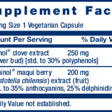 Life Extension Glycemic Guard 30 vegcaps Supplement Facts