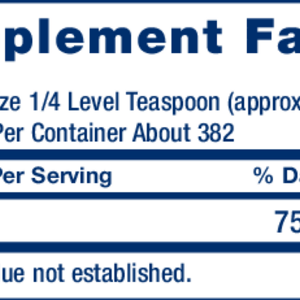 Life Extension L-Taurine Powder 300 g Supplement Facts