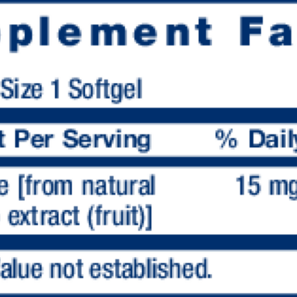 Life Extension Mega Lycopene 90 gels Supplement Facts