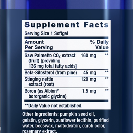 Life Extension Men's Health Palmettoguard SA Palmetto/Nettle Root/Beta Sitosterol 60 softgels Supplement Facts