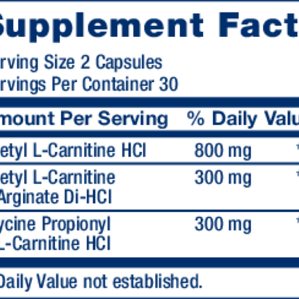 Life Extension Optimized Carnitine 60 vcaps