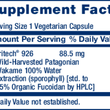 Life Extension Optimized Fucoidan 926 60 vegcaps Supplement Facts