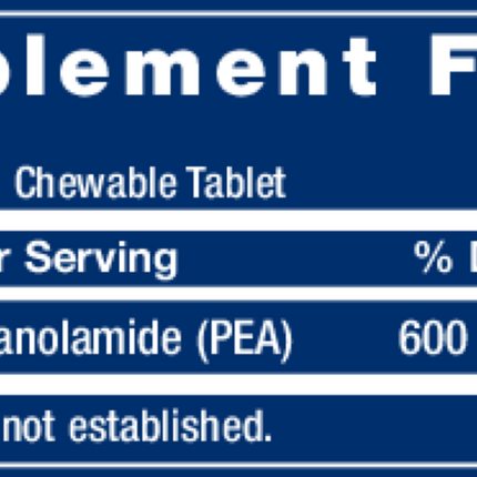 Life Extension PEA Discomfort Relief 60 chew tabs Supplement Facts