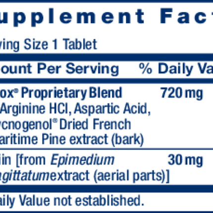 Life Extension Prelox Natural Sex for Men 60 tabs Supplement Facts