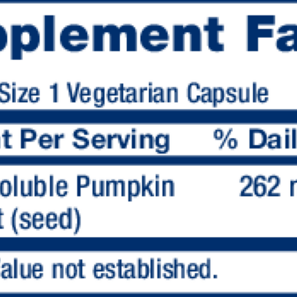 Life Extension Pumpkin Seed Extract 60 vegcaps Supplement Facts