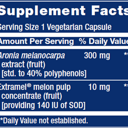 Life Extension SOD Booster 30 vegcaps Supplement Facts