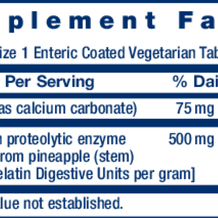 Life Extension Specially Coated Bromelain 60 tabs Supplement Facts