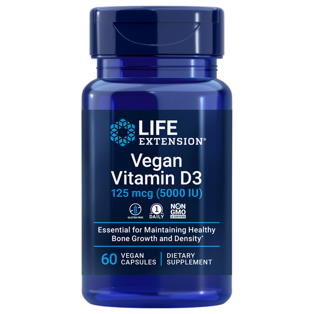 Life Extension Vegan Vitamin D3 125 mcg 60 vegcaps